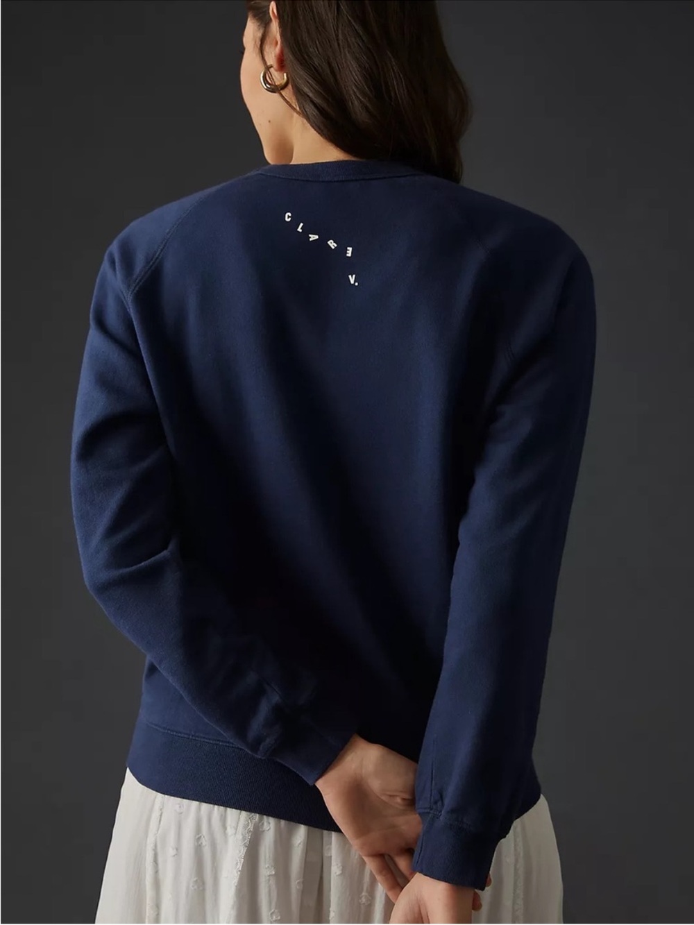 Clare V. Bisous Sweatshirt Lips Navy - Picture 2 of 11